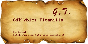 Görbicz Titanilla névjegykártya